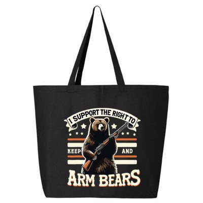 Support Right To Keep And Arm Bears Humorous Wildlife Rights 25L Jumbo Tote