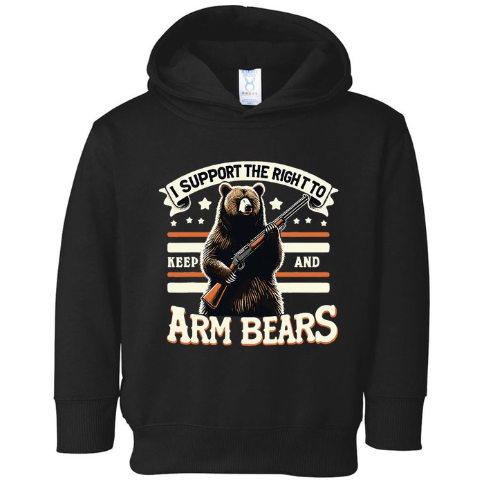 Support Right To Keep And Arm Bears Humorous Wildlife Rights Toddler Hoodie
