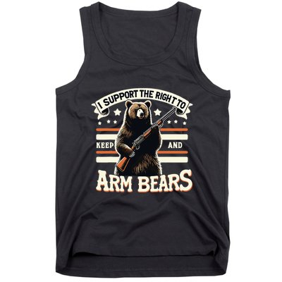 Support Right To Keep And Arm Bears Humorous Wildlife Rights Tank Top