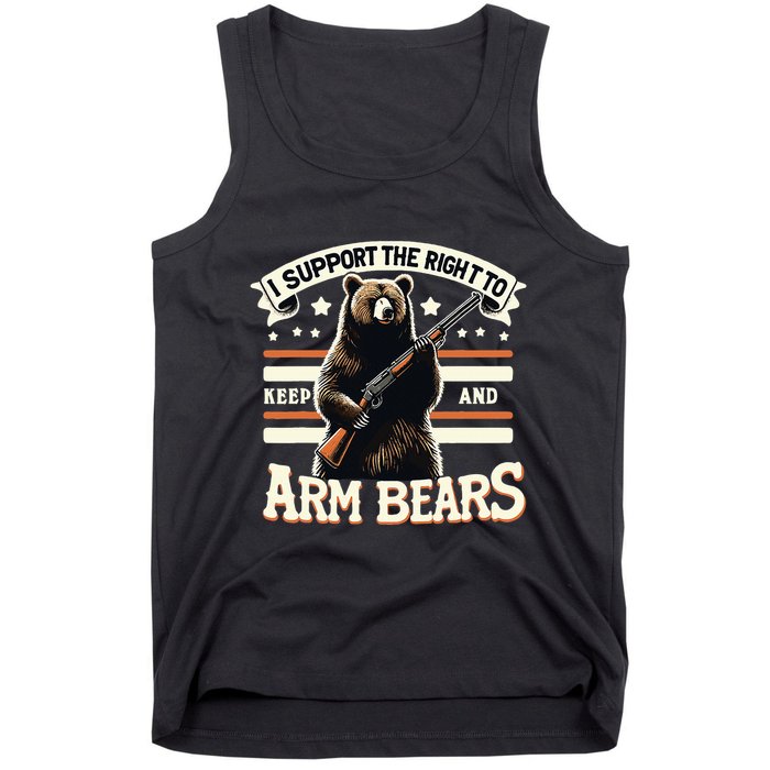 Support Right To Keep And Arm Bears Humorous Wildlife Rights Tank Top
