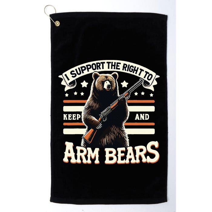 Support Right To Keep And Arm Bears Humorous Wildlife Rights Golf Towel