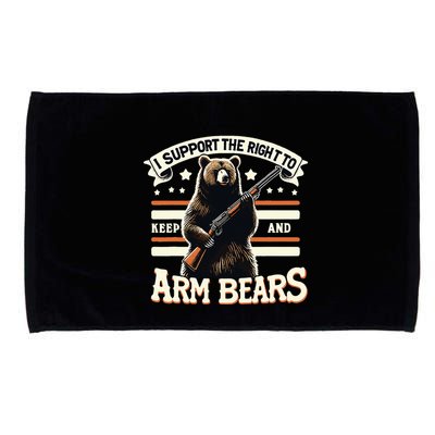 Support Right To Keep And Arm Bears Humorous Wildlife Rights Microfiber Hand Towel