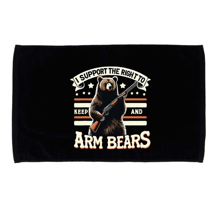 Support Right To Keep And Arm Bears Humorous Wildlife Rights Microfiber Hand Towel