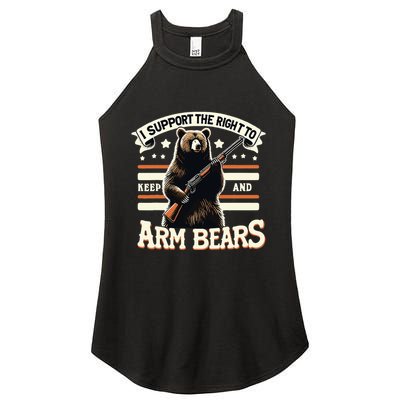 Support Right To Keep And Arm Bears Humorous Wildlife Rights Women's Perfect Tri Rocker Tank