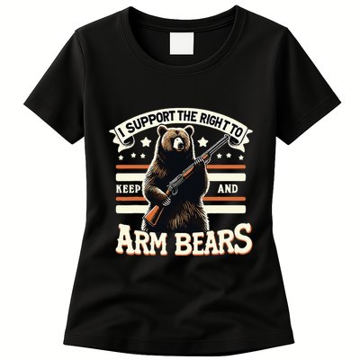 Support Right To Keep And Arm Bears Humorous Wildlife Rights Womens T-Shirt