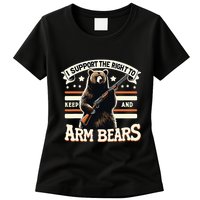 Support Right To Keep And Arm Bears Humorous Wildlife Rights Womens T-Shirt