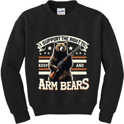 Support Right To Keep And Arm Bears Humorous Wildlife Rights Kids Sweatshirt