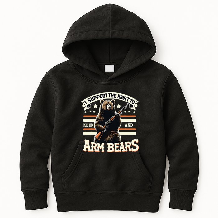 Support Right To Keep And Arm Bears Humorous Wildlife Rights Kids Hoodie