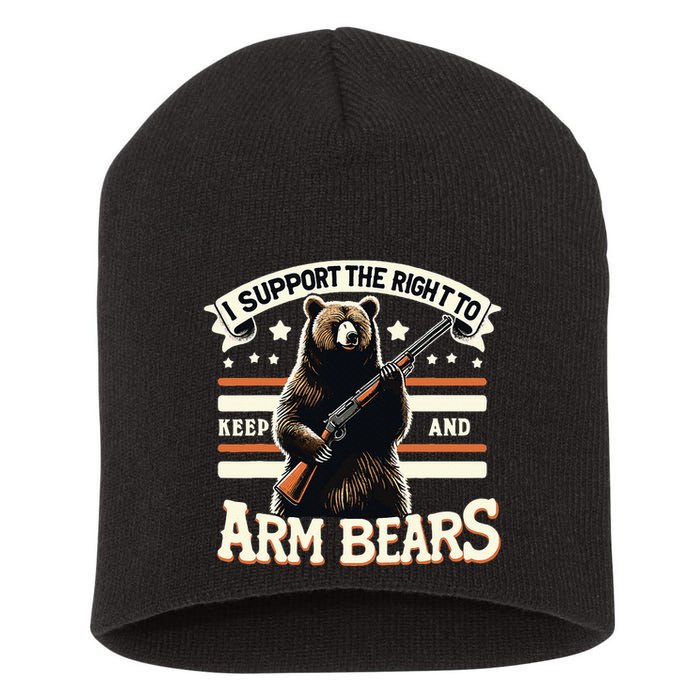 Support Right To Keep And Arm Bears Humorous Wildlife Rights Short Acrylic Beanie