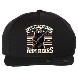 Support Right To Keep And Arm Bears Humorous Wildlife Rights Wool Snapback Cap