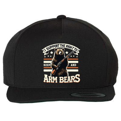 Support Right To Keep And Arm Bears Humorous Wildlife Rights Wool Snapback Cap