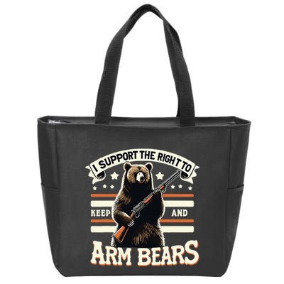 Support Right To Keep And Arm Bears Humorous Wildlife Rights Zip Tote Bag