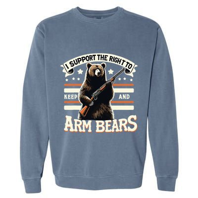 Support Right To Keep And Arm Bears Humorous Wildlife Rights Garment-Dyed Sweatshirt
