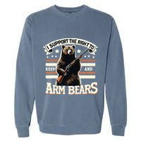 Support Right To Keep And Arm Bears Humorous Wildlife Rights Garment-Dyed Sweatshirt