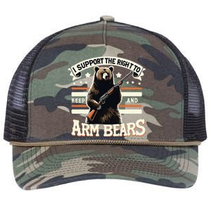 Support Right To Keep And Arm Bears Humorous Wildlife Rights Retro Rope Trucker Hat Cap