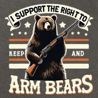 Support Right To Keep And Arm Bears Humorous Wildlife Rights Cotton Canvas Backpack