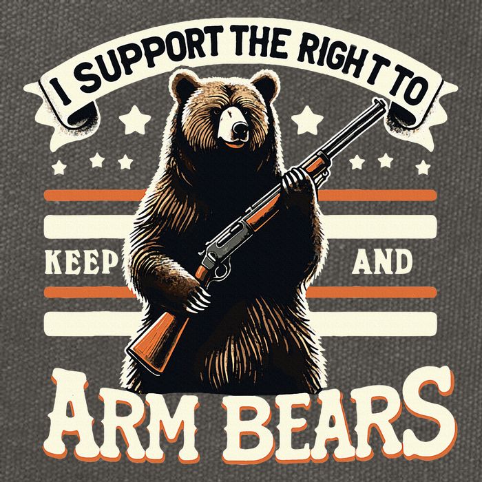 Support Right To Keep And Arm Bears Humorous Wildlife Rights Cotton Canvas Backpack