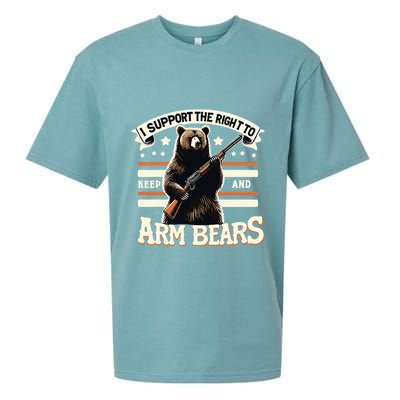 Support Right To Keep And Arm Bears Humorous Wildlife Rights Sueded Cloud Jersey T-Shirt