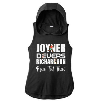 ShaCarri Run Tell That Track And Field Running Ladies PosiCharge Tri-Blend Wicking Draft Hoodie Tank