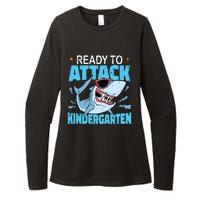 Shark Ready To Attack Kindergarten First Day Of School Womens CVC Long Sleeve Shirt