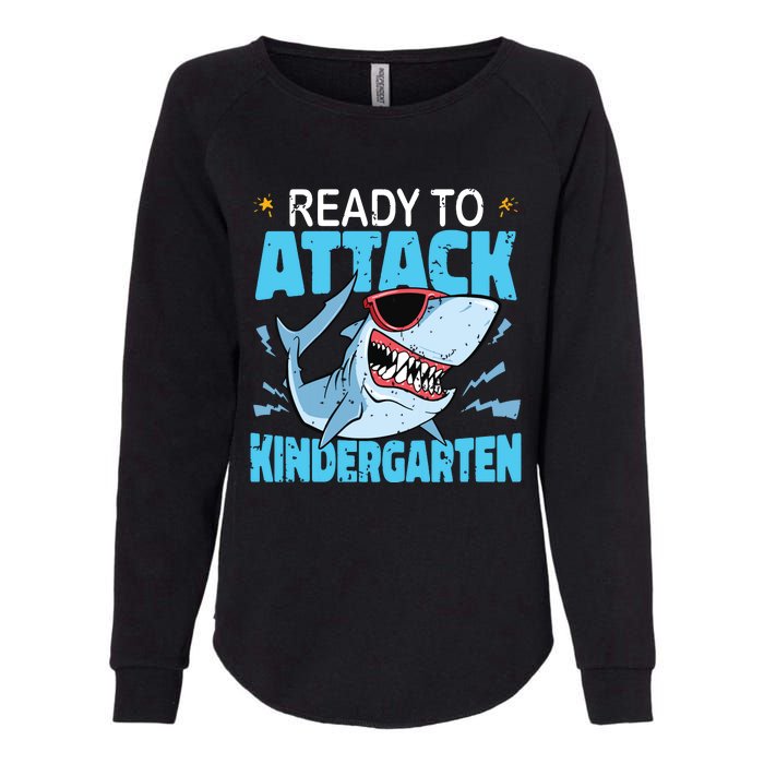 Shark Ready To Attack Kindergarten First Day Of School Womens California Wash Sweatshirt