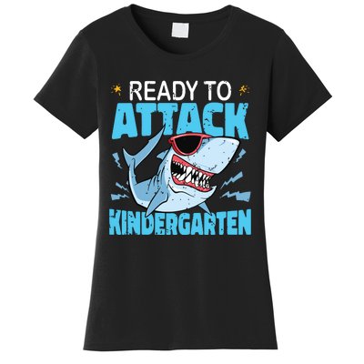 Shark Ready To Attack Kindergarten First Day Of School Women's T-Shirt