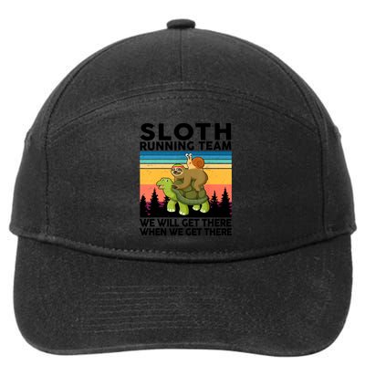 Sloth Running Team Women Men Gift Funny Running 7-Panel Snapback Hat