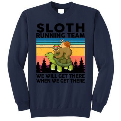 Sloth Running Team Women Men Gift Funny Running Tall Sweatshirt