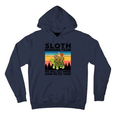 Sloth Running Team Women Men Gift Funny Running Tall Hoodie