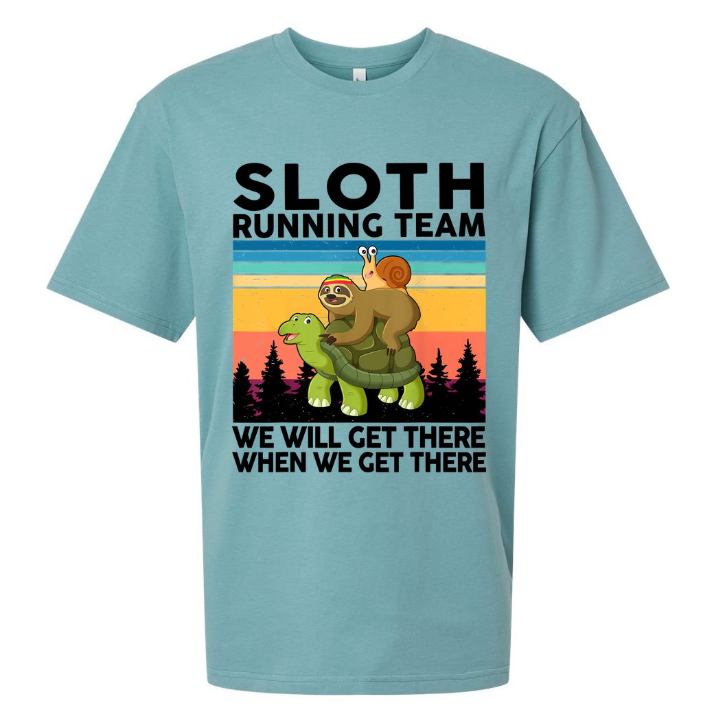 Sloth Running Team Women Men Gift Funny Running Sueded Cloud Jersey T-Shirt