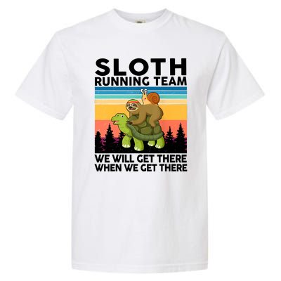 Sloth Running Team Women Men Gift Funny Running Garment-Dyed Heavyweight T-Shirt