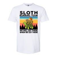 Sloth Running Team Women Men Gift Funny Running Softstyle CVC T-Shirt