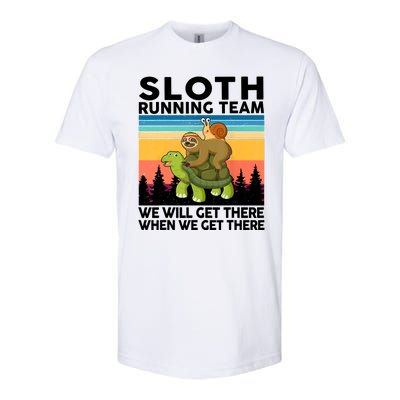 Sloth Running Team Women Men Gift Funny Running Softstyle CVC T-Shirt