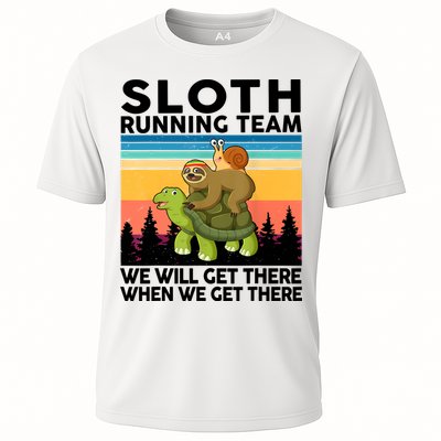 Sloth Running Team Women Men Gift Funny Running Performance Shirt