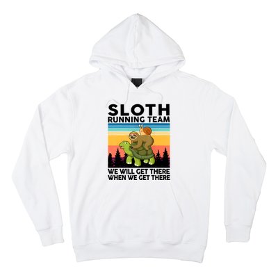 Sloth Running Team Women Men Gift Funny Running Hoodie