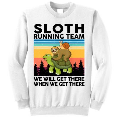 Sloth Running Team Women Men Gift Funny Running Sweatshirt