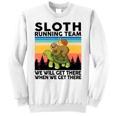 Sloth Running Team Women Men Gift Funny Running Sweatshirt