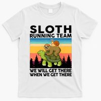 Sloth Running Team Women Men Gift Funny Running T-Shirt