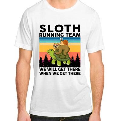 Sloth Running Team Women Men Gift Funny Running Adult ChromaSoft Performance T-Shirt