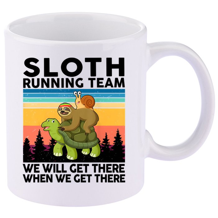 Sloth Running Team Women Men Gift Funny Running 11oz C Handle Ceramic Mug