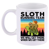 Sloth Running Team Women Men Gift Funny Running 11oz C Handle Ceramic Mug