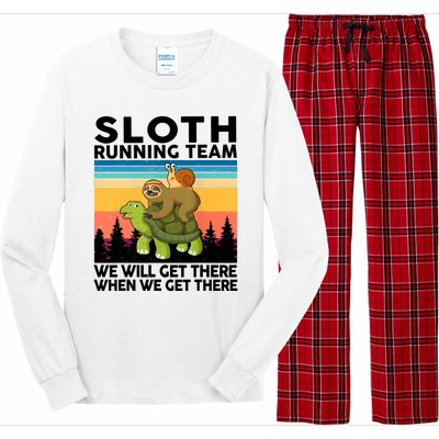 Sloth Running Team Women Men Gift Funny Running Long Sleeve Pajama Set