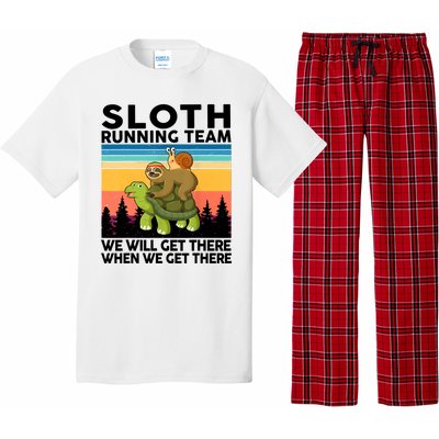 Sloth Running Team Women Men Gift Funny Running Pajama Set