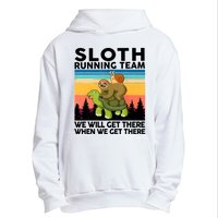 Sloth Running Team Women Men Gift Funny Running Urban Pullover Hoodie