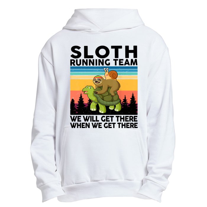 Sloth Running Team Women Men Gift Funny Running Urban Pullover Hoodie