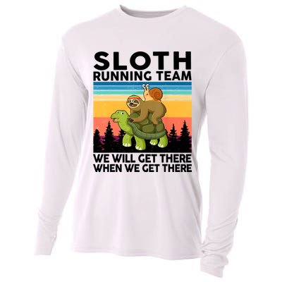 Sloth Running Team Women Men Gift Funny Running Cooling Performance Long Sleeve Crew