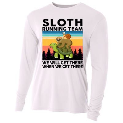 Sloth Running Team Women Men Gift Funny Running Cooling Performance Long Sleeve Crew