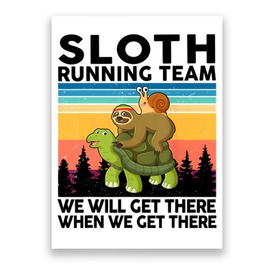 Sloth Running Team Women Men Gift Funny Running Poster