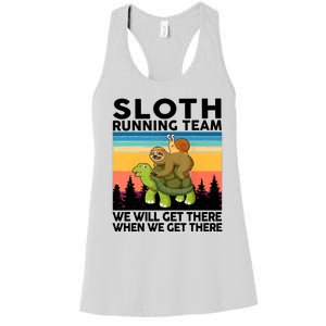 Sloth Running Team Women Men Gift Funny Running Women's Racerback Tank