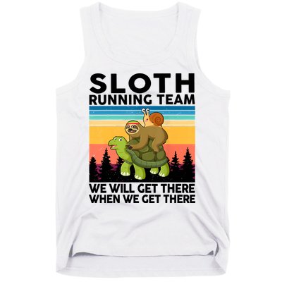 Sloth Running Team Women Men Gift Funny Running Tank Top